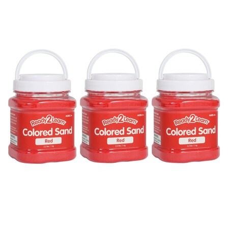 Ready 2 Learn Colored Sand, Red, 2.2 lb. Jar, 3PK CE10108